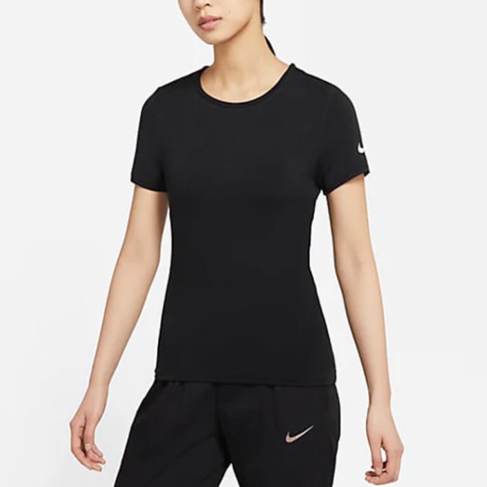 Nike Dri Fit Side Logo Black Tee Size S
